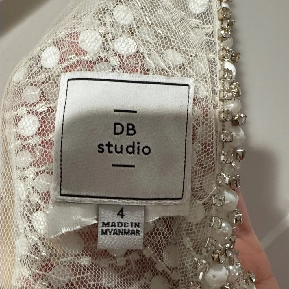 DB studio embellished spaghetti strap wedding top - Picture 3 of 5